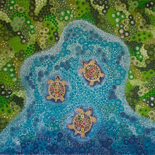 Turtle Island 100x100cm