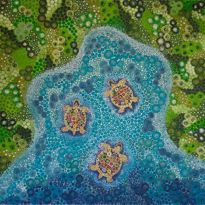 Turtle Island 100x100cm Turtle Island 100x100cm