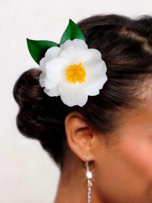 White Camellia Sasanqua Hair Clip White Camellia Sasanqua Hair Clip