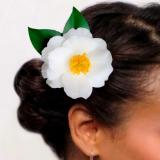 White Camellia Sasanqua Hair Clip