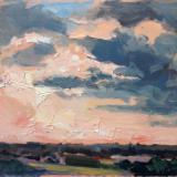 Sunset No 5 from Blunsdon hill 10"x 8" oil on board