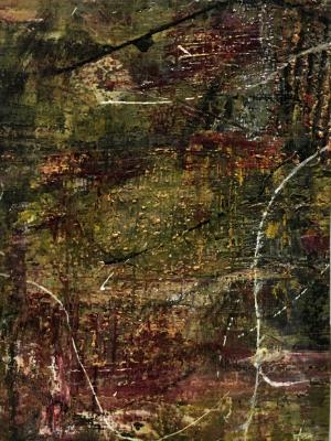 Matted Mini Abstract #24 (Olive Series 19-28) Matted Mini Abstract #24 (Olive Series 19-28)