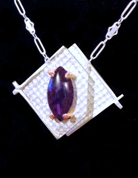 Two Layer Sterling and Amethyst Pendant