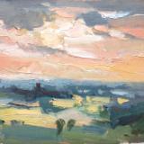 Sunset No 1 from Blunsdon hill 10"x 8" oil on board