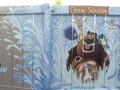 Bear & friends fence panoramic