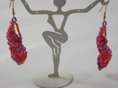 E-25 Pink & Purple Beaded Earrings E-25 Pink & Purple Beaded Earrings