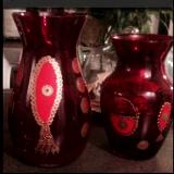 Red vase  set #2 of 2 pieces 