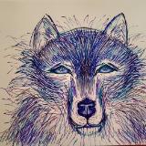 Lobo con Los Ojos de Azul
