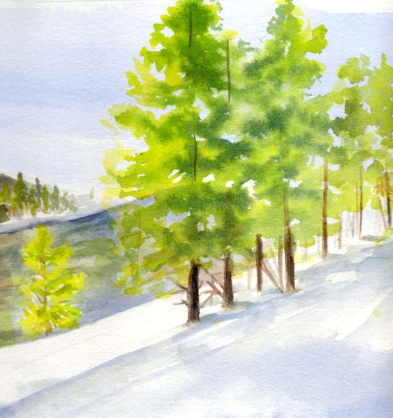 Yellowstone Light - watercolor