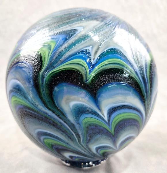 #02072609 Glass Float SeaHawks 12th Man sound wave design 6.25'' $80.00