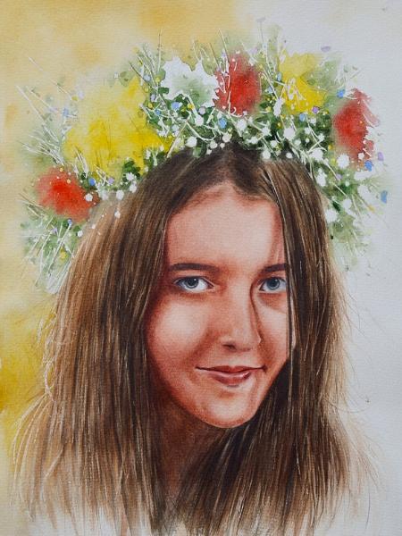 Custom portrait of a girl, 28cm x 38cm, 2018