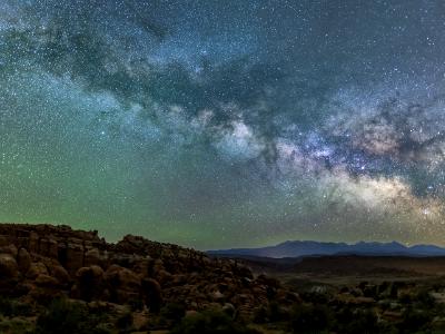 Blue-Green Milky Way over Fiery Furnace Hoodoos Blue-Green Milky Way over Fiery Furnace Hoodoos