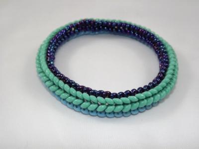 B-2 aqua & blue bangle bracelet 