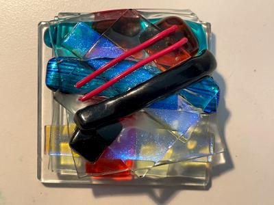 "CRESCENDO" Dichroic Glass Mini Paperweight