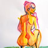 Crouching Yellow Nude