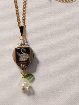 Swan Repurposed Lady's Vintage watch Pendant Swan Repurposed Lady's Vintage watch Pendant