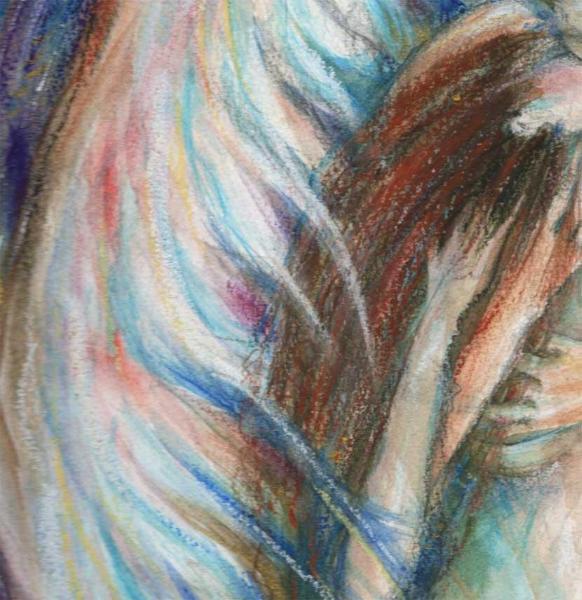 Angel's Kiss romantic art print of two embracing lovers Angel Love