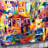 Red abstract street car 