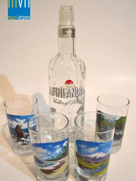 Set of handpainted glasses: LANDSCAPES OF ECUADOR