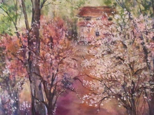 Spring at the Old Home Place watercolor 