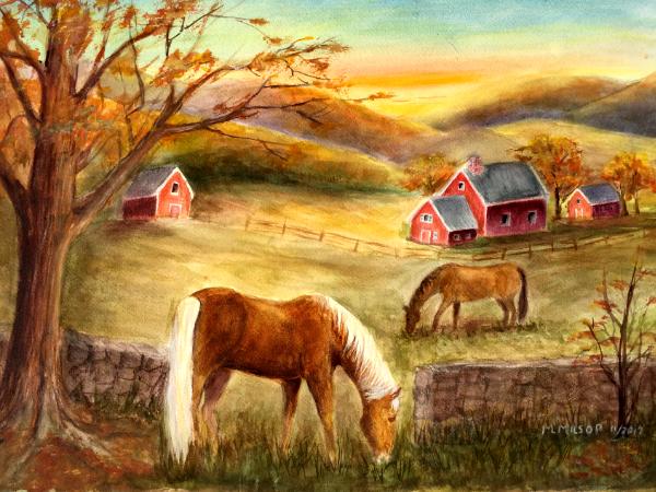 Horse Farm at Dawn