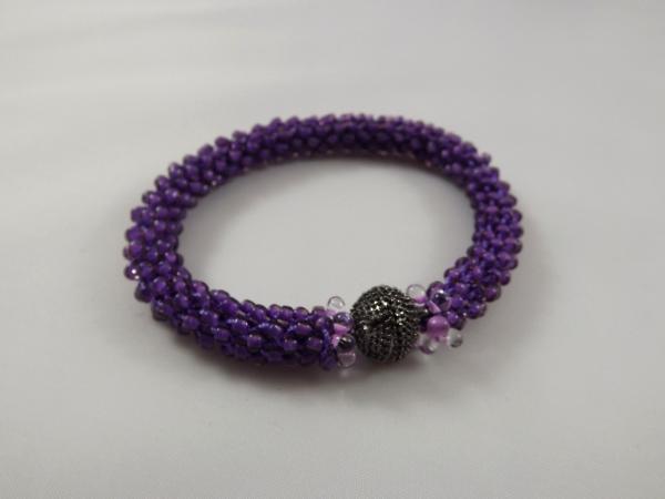 B-76 purple crocheted rope bracelet