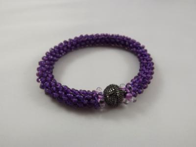 B-76 purple crocheted rope bracelet B-76 purple crocheted rope bracelet