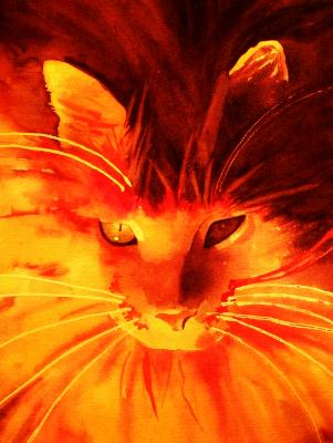 Neon Orange Tabby (watercolor) Neon Orange Tabby (watercolor)