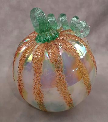 #09162545 Lg Pumpkin 5'' to 6'' Iridised $65.00 #09162545 Lg Pumpkin 5'' to 6'' Iridised $65.00