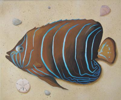 Earspot Angelfish 20" x 24" Earspot Angelfish 20" x 24"