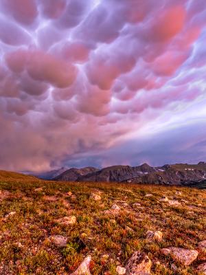 Trail Ridge Tundra and Mammatus Clouds Sunset Trail Ridge Tundra and Mammatus Clouds Sunset