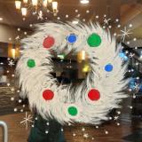 White fluffy wreath