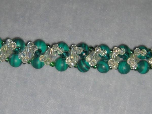 Malachite and AB Clear Crystals #001