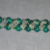 Malachite and AB Clear Crystals #001