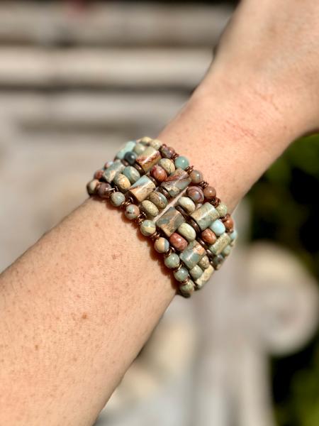 Jasper and Copper Cuff Bracelet