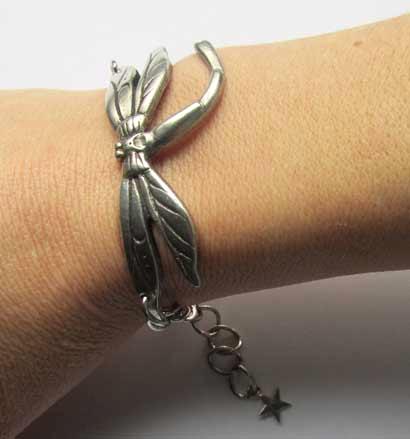 Art Nouveau Dragonfly bracelet statement jewelry dragonfly bangle