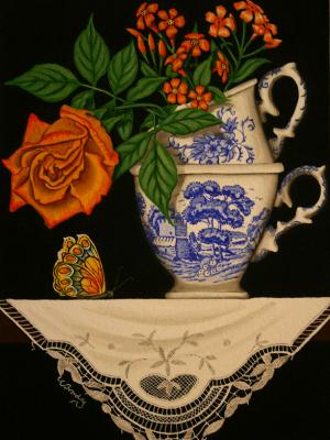 New! Blue and White Chintz ~ SOLD