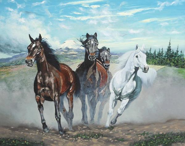 Horses of the Cayambe volcano, 80cm x 60cm, 2013