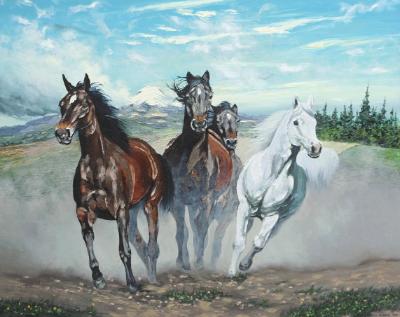 Horses of the Cayambe volcano, 80cm x 60cm, 2013 Horses of the Cayambe volcano, 80cm x 60cm, 2013