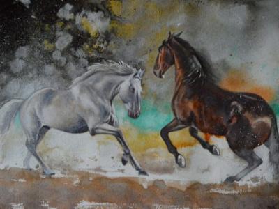 The force of the horses, 38cm x 56cm, 2022 The force of the horses, 38cm x 56cm, 2022