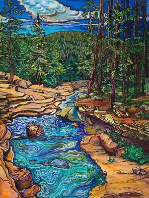 Looking Downstream - original acrylic on gallery wrap canvas - SOLD