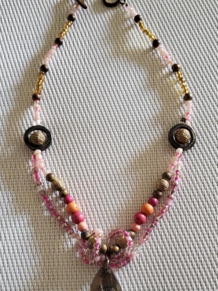 Pink n Peach Necklace