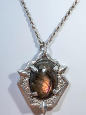 Orange Labradorite Oval Pendant