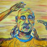 The artist about to be torn apart by the needs of the many, as the earth consumes his body and he longs for high peak isolation