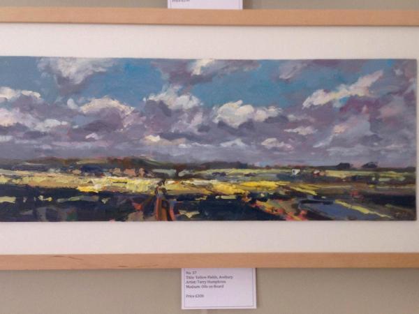No. 37. Yellow Fields behind Avebury, 8x15ins(approx.), oils