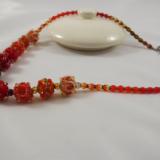 N-37 Shades of Red & Orange Beaded Bead Necklace