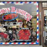Boy and dog barbershop