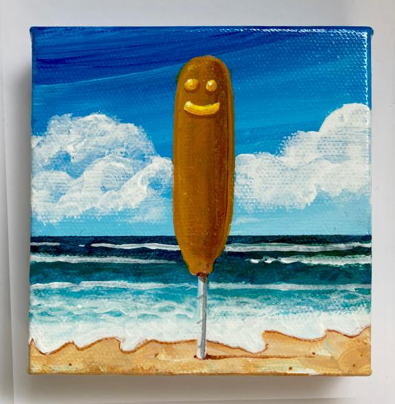 CORN DOG AT THE BEACH