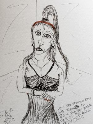 With her sad Spanish eyes she yearns to be a subject within one of Picassos paintings With her sad Spanish eyes she yearns to be a subject within one of Picassos paintings
