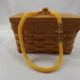 N-55 Golden Yellow Crocheted Rope Necklace